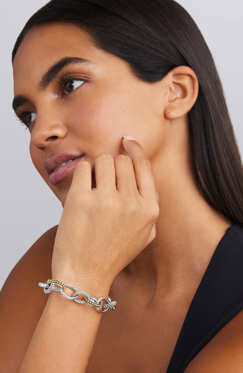 LAGOS Signature Caviar Link Chain Bracelet, Alternate, color, Two Tone