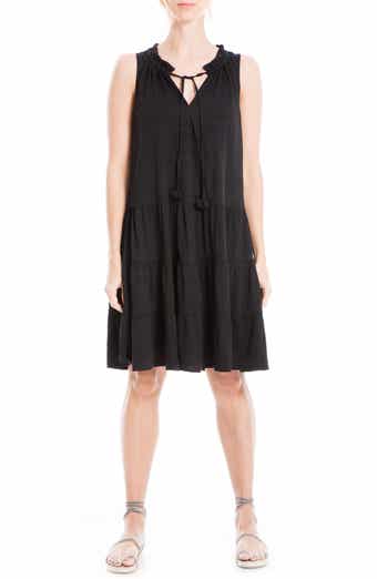 MAX STUDIO Tassel Tie Sleeveless Tiered Shift Dress