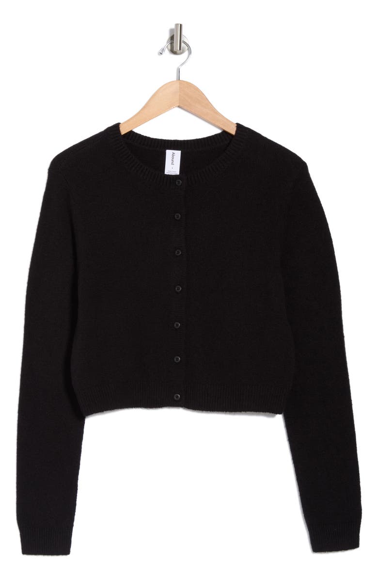 Abound Classic Crewneck Cardigan, Alternate, color, Black