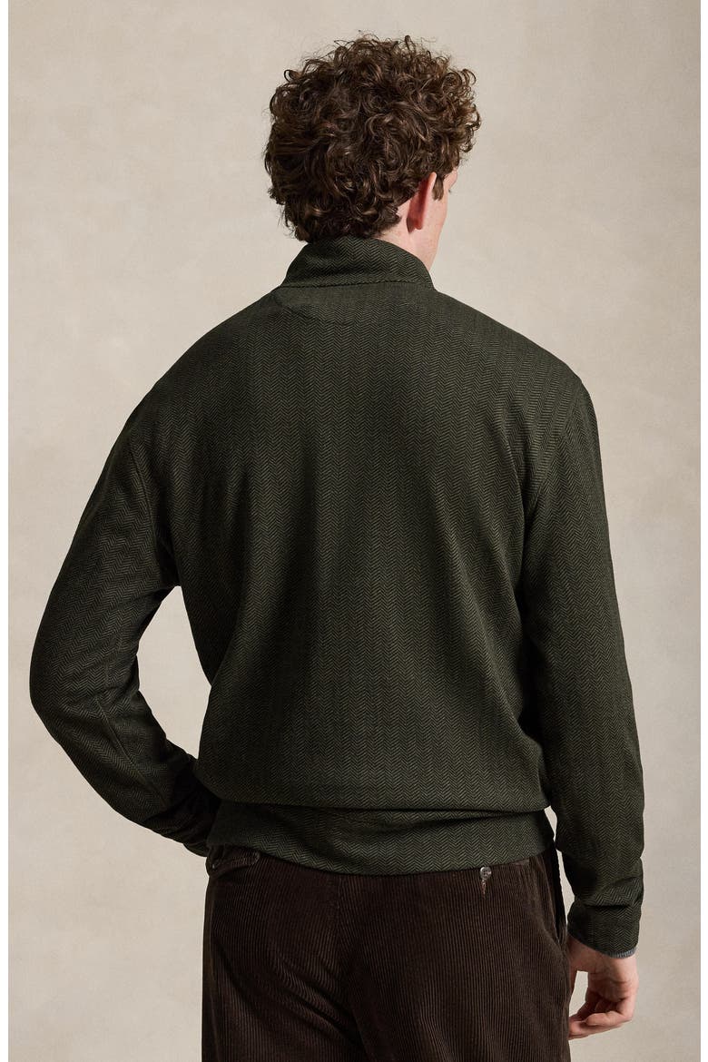 Herringbone Quarter Zip Pullover, Alternate, color, GREEN MULT