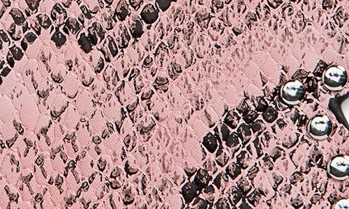 Sandy Liang Lunar New Yeak Snakeskin Print Key Ring In Pink