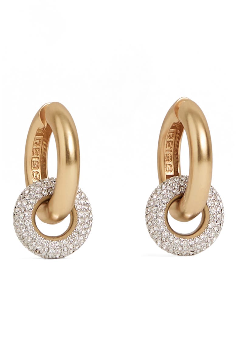 Amber Pavé Statement Hoop Earrings, Main, color, GOLD / SILVER TONE/ CRYSTAL