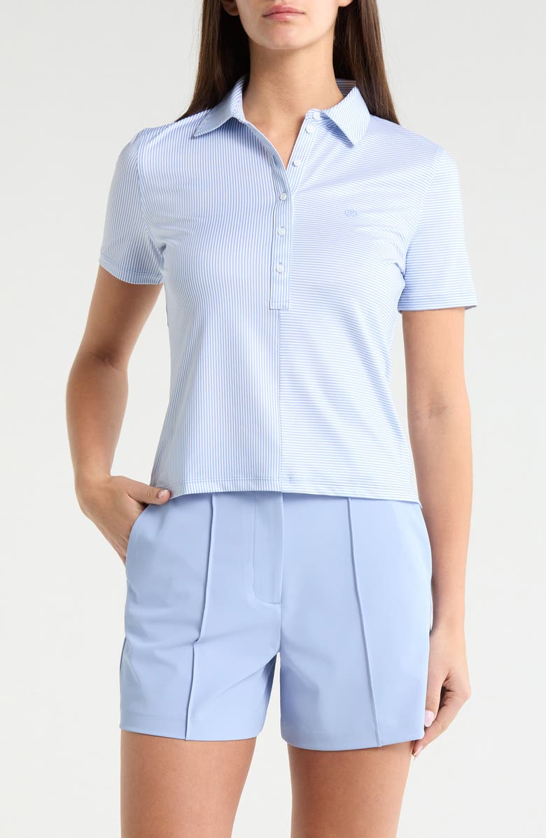 G/FORE Mix Stripe Short Sleeve Golf Polo, Main, color, Willow