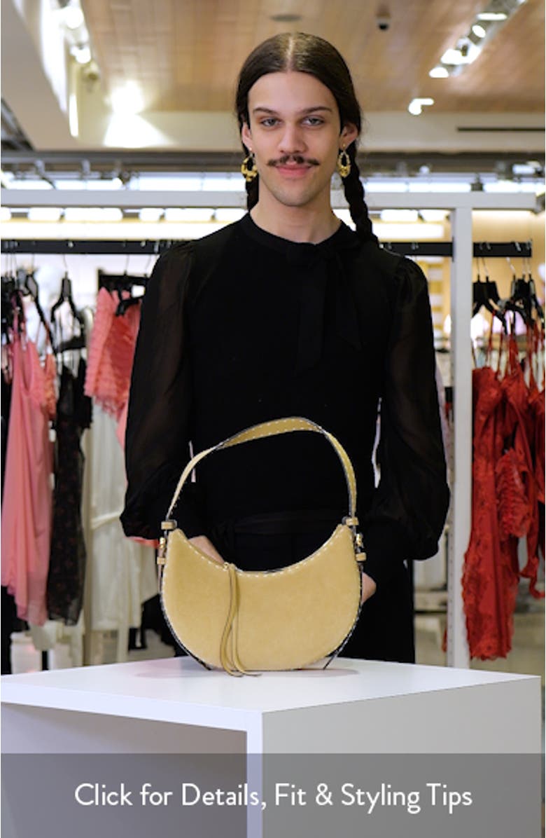 Romy Suede Half Moon Shoulder Bag, sales video thumbnail