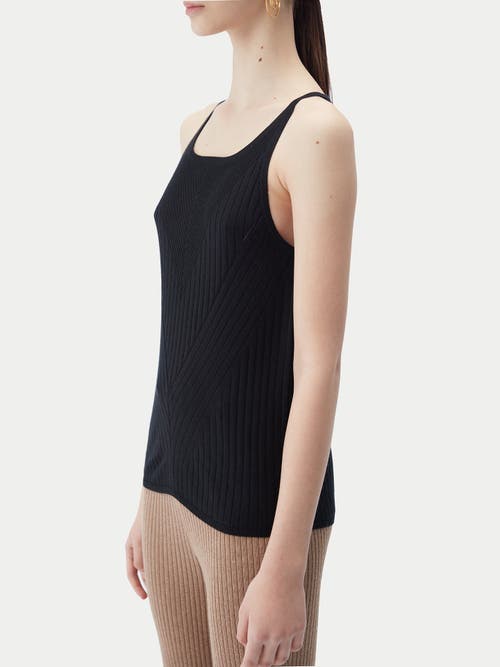 Gobi Mongolian Cashmere Sleeveless Silk Cashmere Top In Black