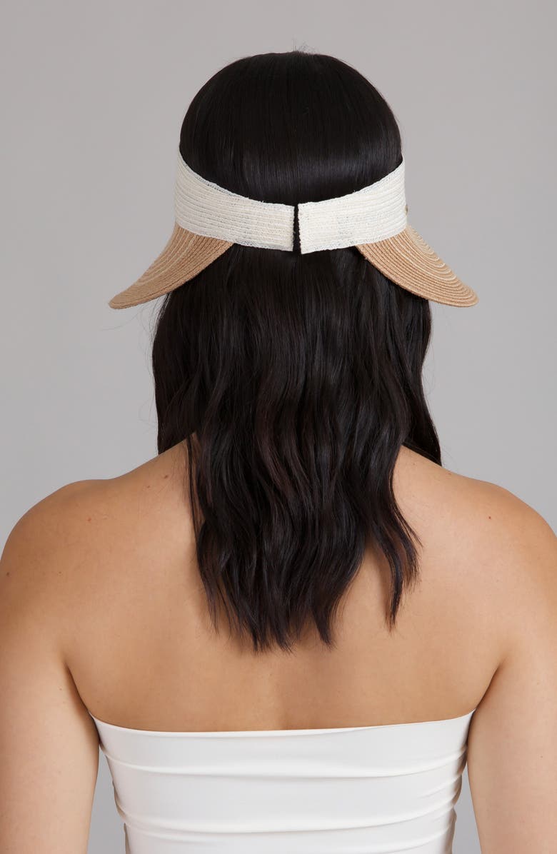 Eugenia Kim Trixie Wide Brim Packable Visor, Alternate, color, Ivory/ Natural/ Camel