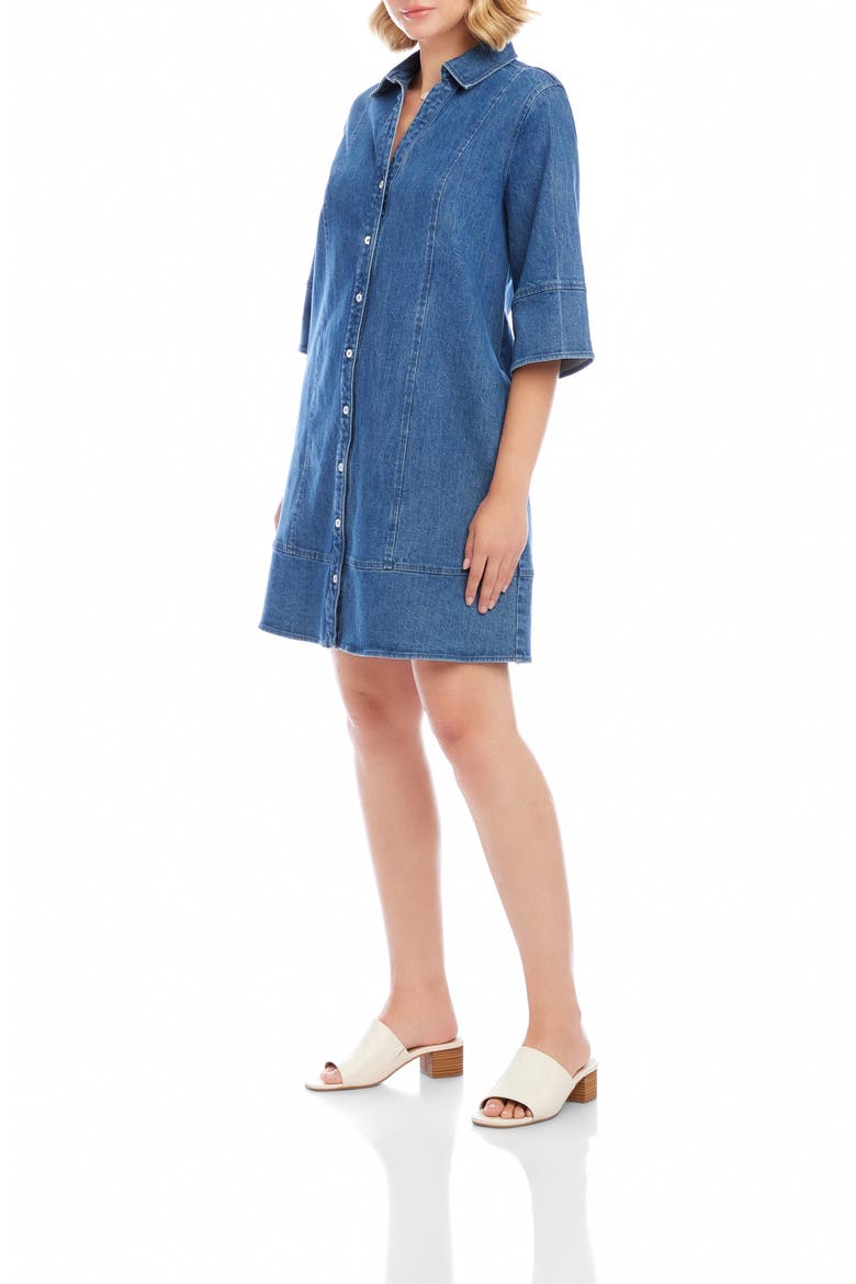 Flare Sleeve Denim Shirtdress, Alternate, color, CHAMBRAY