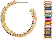 RIVKA FRIEDMAN Multi Colored Gem Hoop Earrings