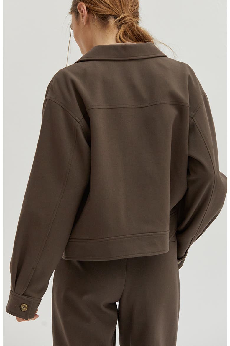 Gabardine Shirt Jacket, Alternate, color, Cacao
