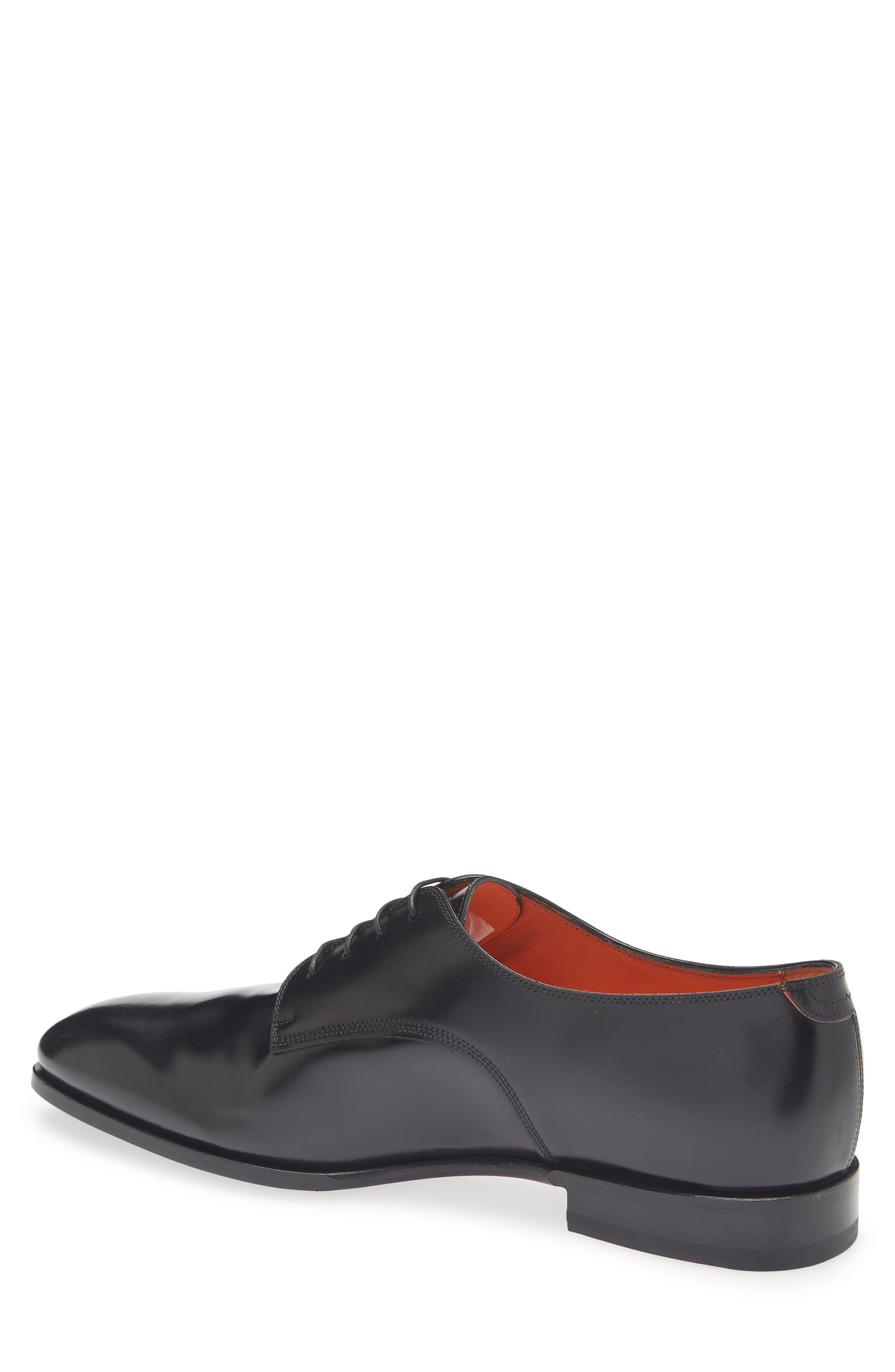 Santoni Archer Derby, Alternate, color, Black Patina