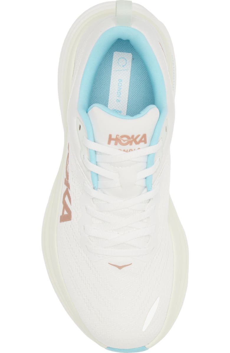 HOKA Bondi 8 Running Shoe, Alternate, color, Frost / Rose Gold