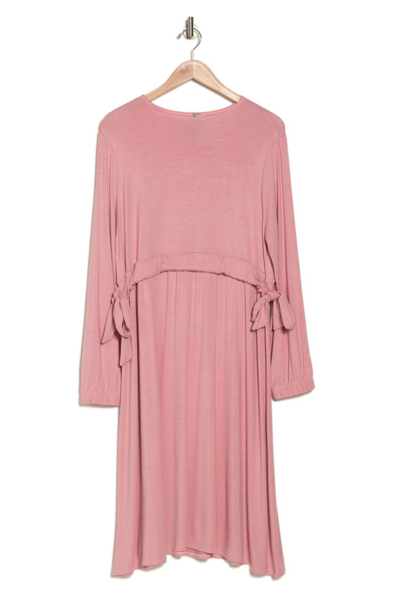 Stretch Modal Long Sleeve Dress, Alternate, color, MAUVE