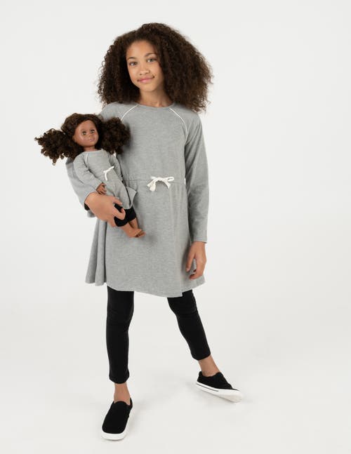 Leveret Girls Bow Tie Dress With Matching Doll Dress In Gray