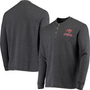 DUNBROOKE Men's Dunbrooke Charcoal Tampa Bay Buccaneers Logo Maverick Thermal Henley Long Sleeve T-Shirt