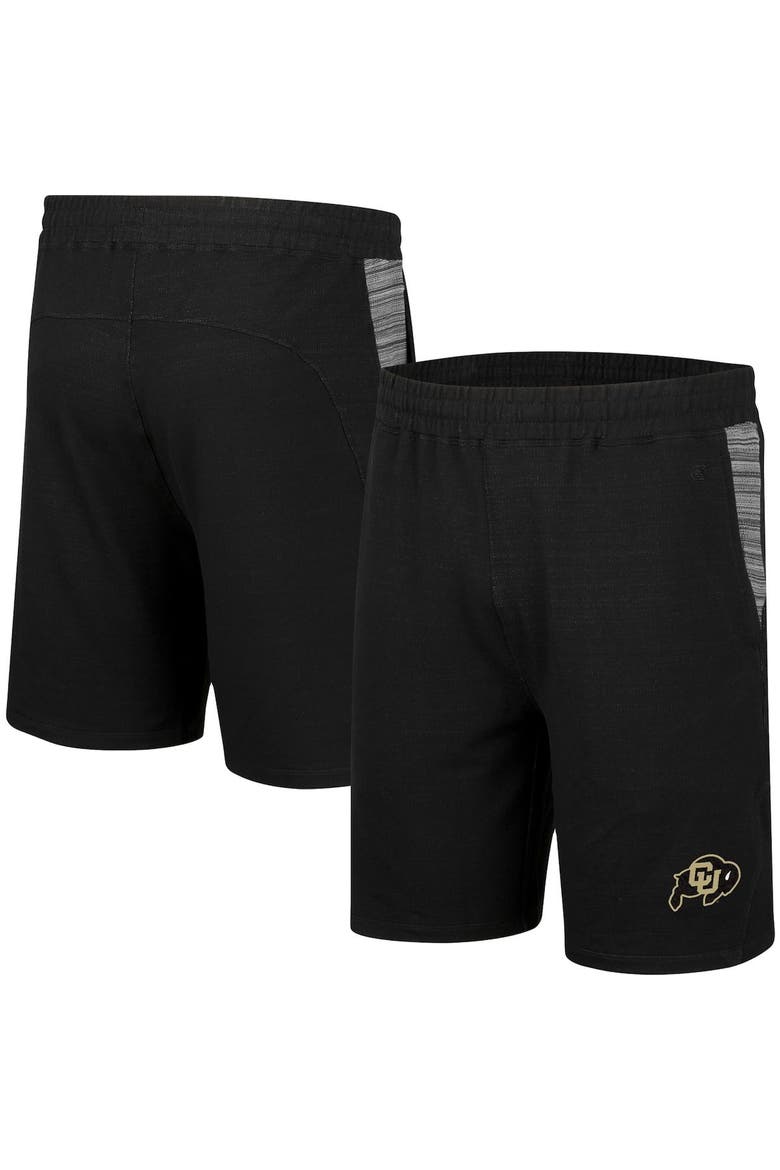 Men's Colosseum Black Colorado Buffaloes Wild Party Tri-Blend Shorts, Main, color, Black