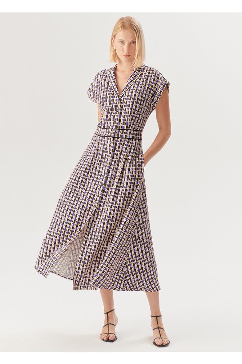Aitana Midi Dress, Alternate, color, Blue Patterned