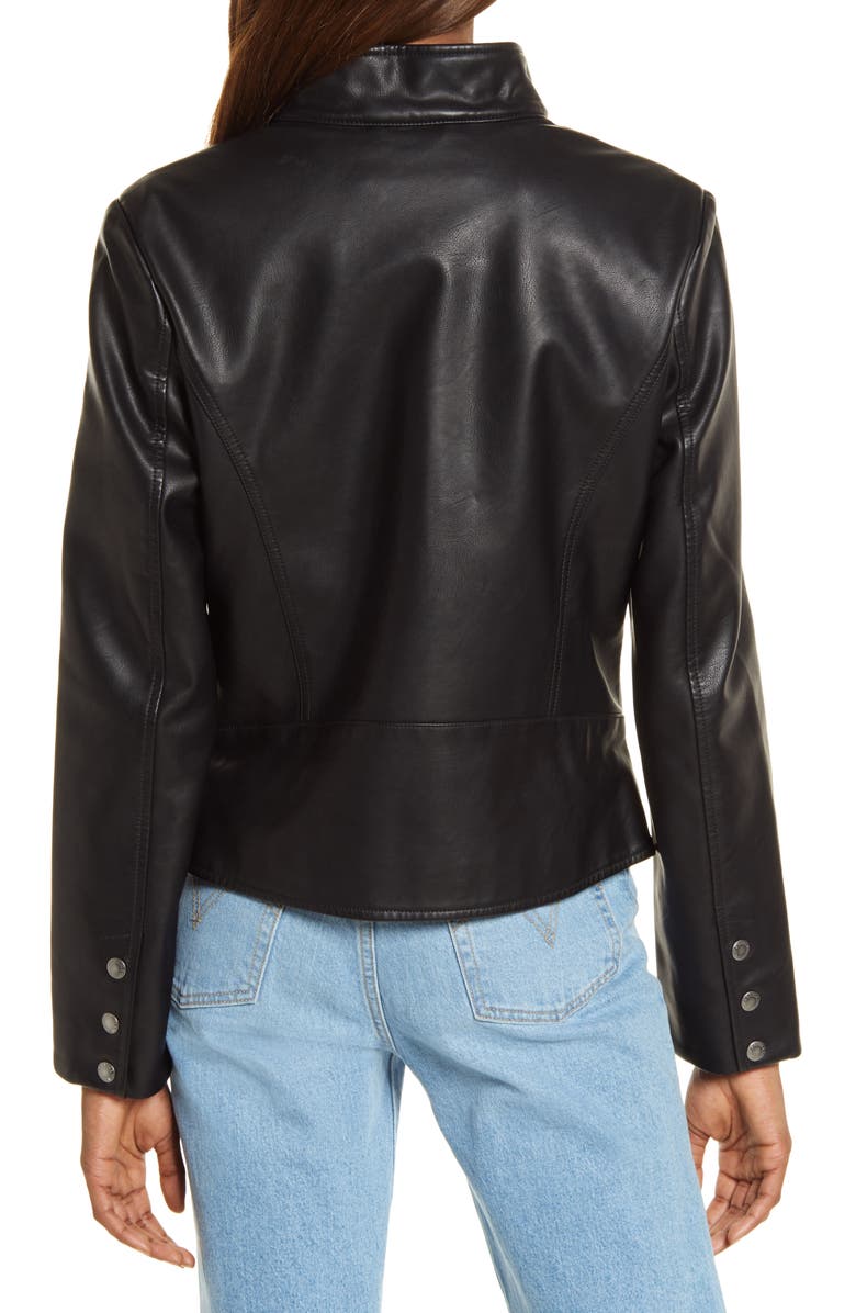 Levi's<sup>®</sup> Women's Faux Leather Racer Jacket, Alternate, color, Black