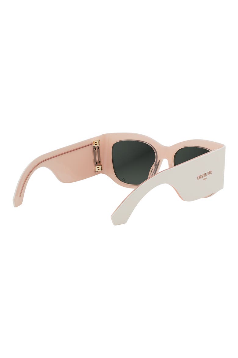 'DiorNuit S1I 54mm Square Sunglasses, Alternate, color, IVORY / SMOKE MIRROR
