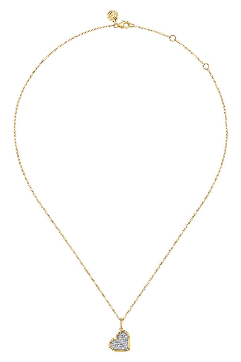 Bujuka 14k Gold Diamond Heart Pendant Necklace, Alternate, color, 14K YELLOW/ WHITE GOLD