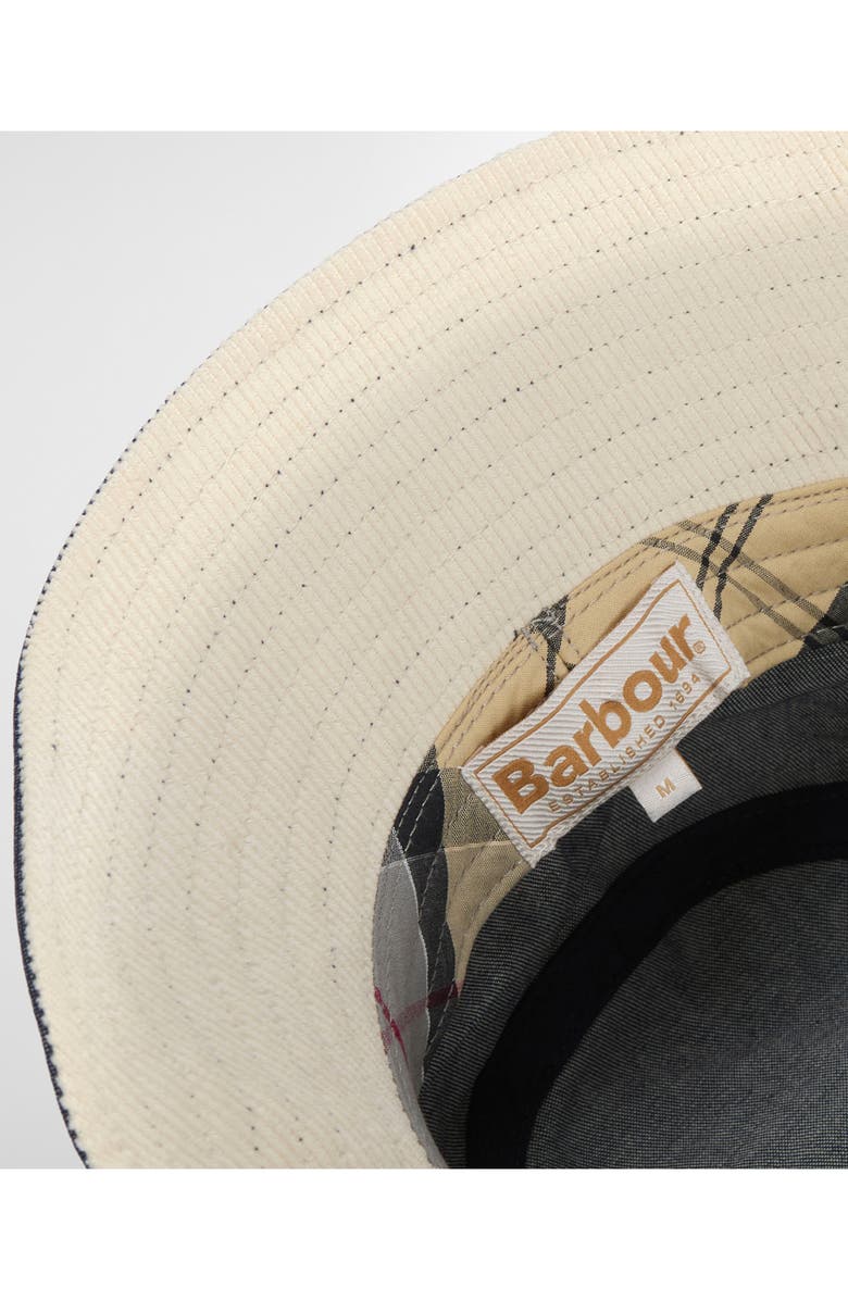 Barbour Asker Water Resistant Waxed Denim Bucket Hat, Alternate, color, Indigo