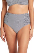 Sea Level High Waist Stripe Bikini Bottoms