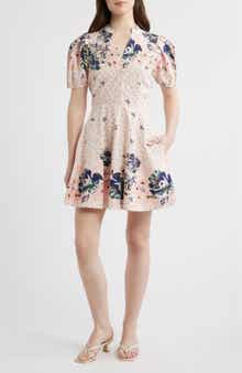 Micah Mixed Floral Print Organic Cotton Poplin Minidress