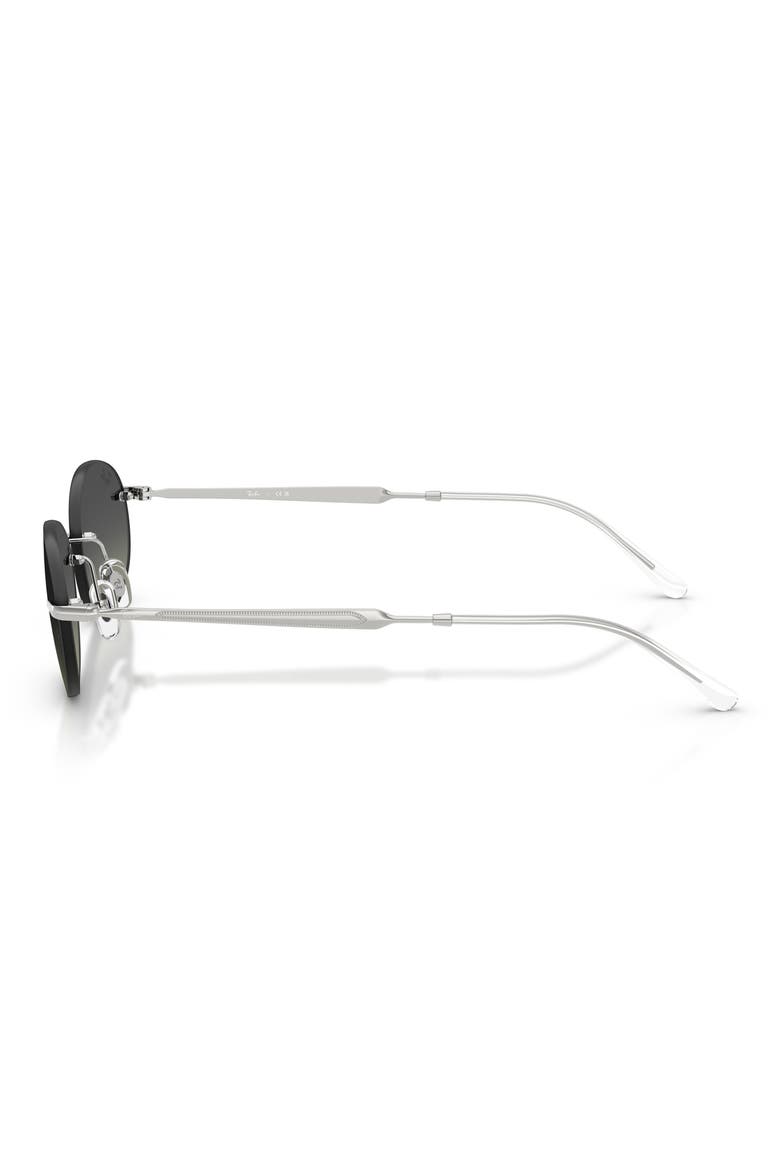 54mm Gradient Rimless Oval Sunglasses, Alternate, color, SILVER / GREY GRADIENT