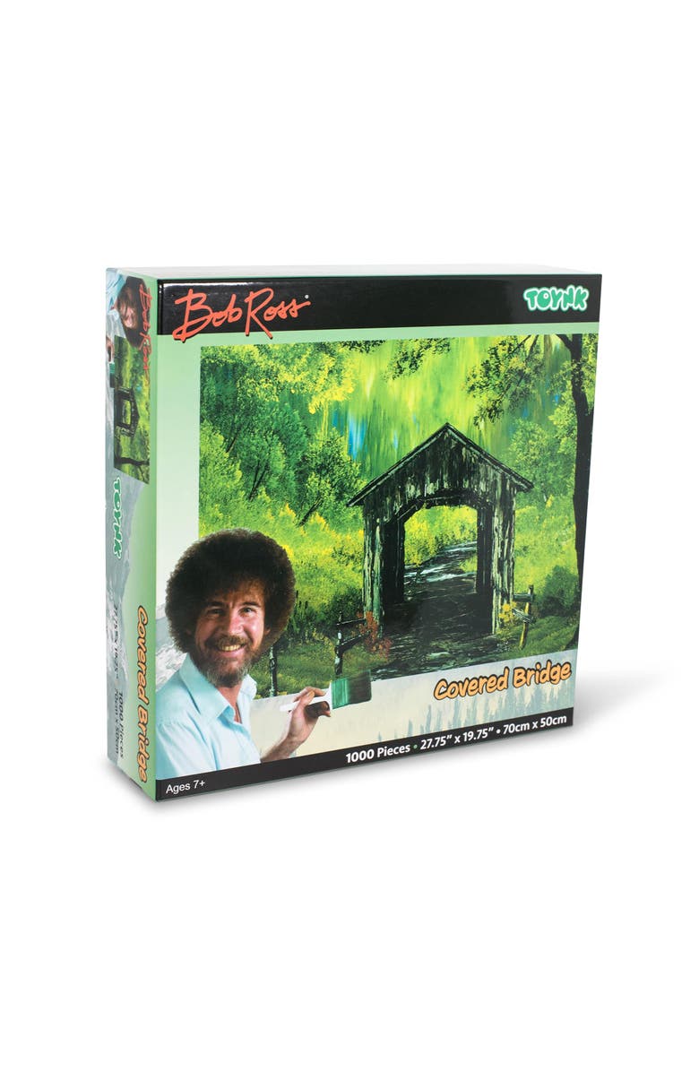 Toynk Bob Ross Covered Bridge Nature Puzzle | 1000 Piece Jigsaw Puzzle, Main, color, Green