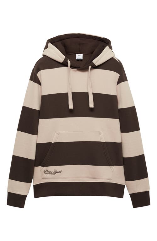 Mango Men's Striped Hooded Sweatshirt In Chocolate