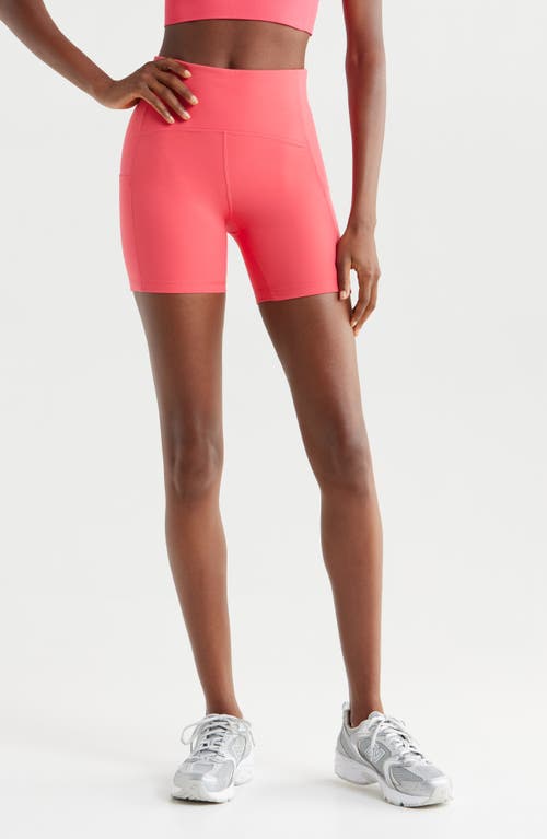 Zella Studio Luxe Pocket Bike Shorts in Pink Paradise 