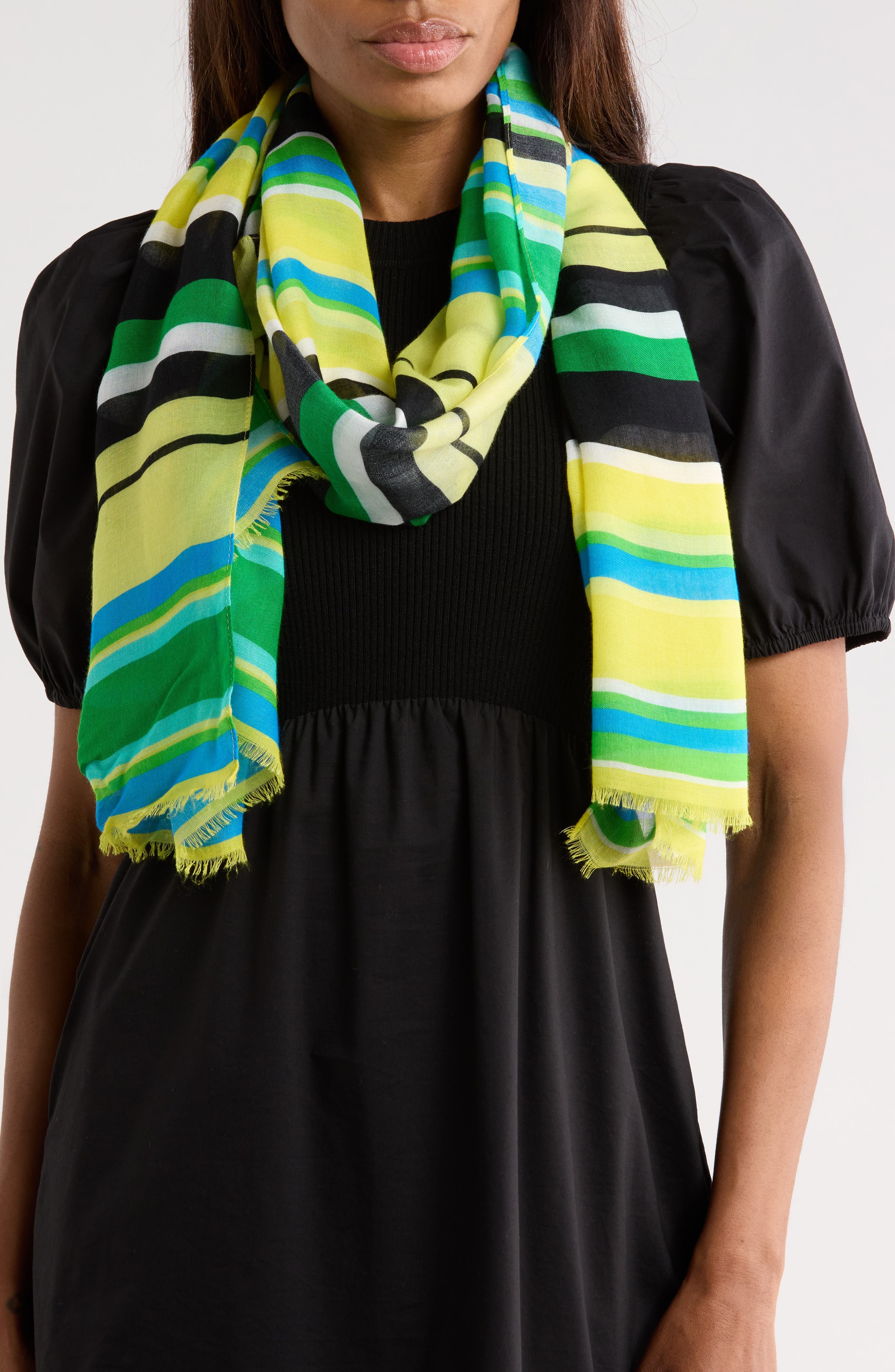 Kate Spade New York springtime stripe oblong scarf