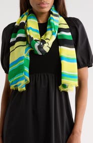 Kate Spade New York springtime stripe oblong scarf