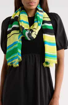 Kate Spade New York springtime stripe oblong scarf