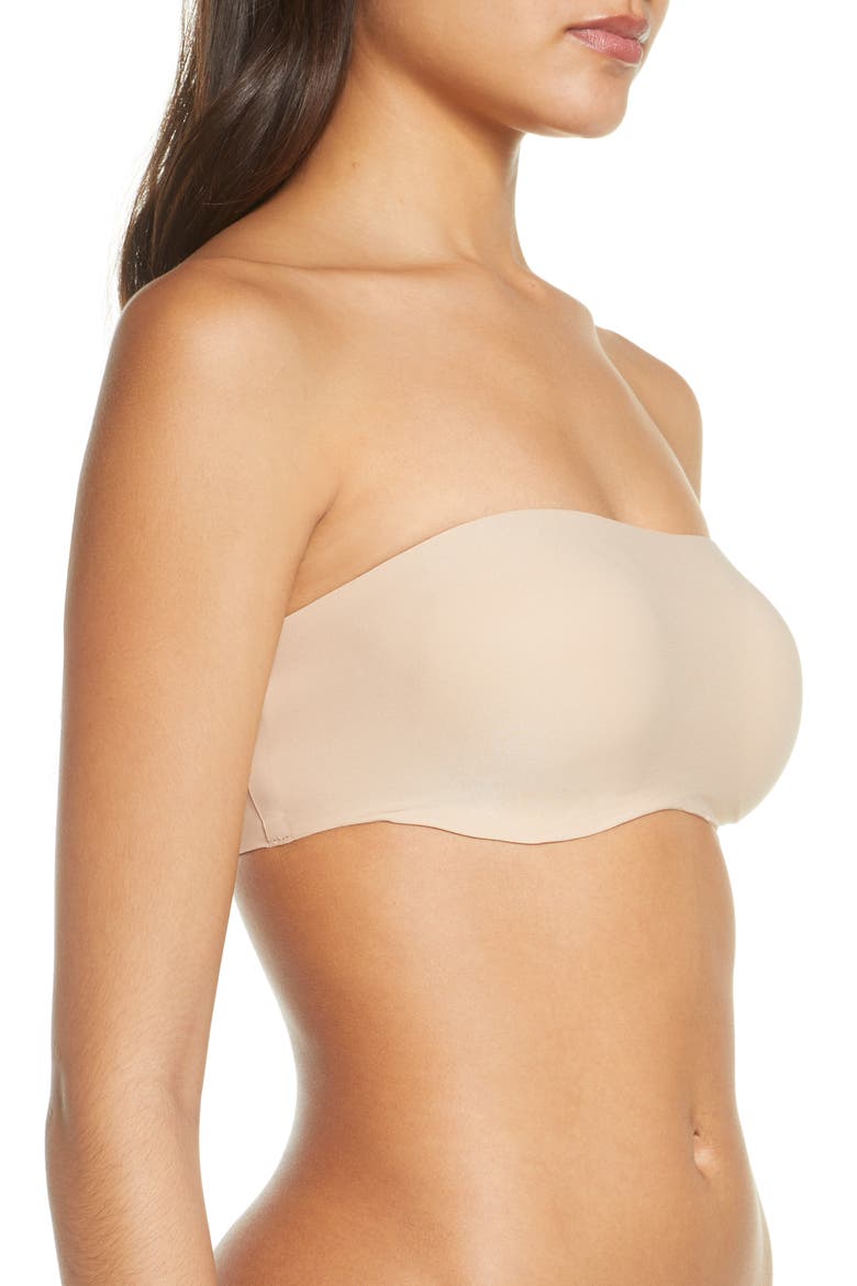 Soft Stretch Padded Bandeau Bralette, Alternate, color, ULTRA NUDE