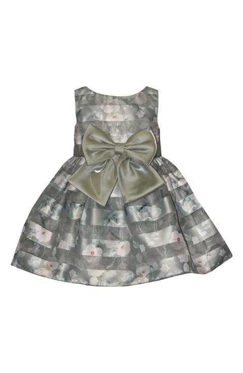 Shadow Stripe Bow Dress