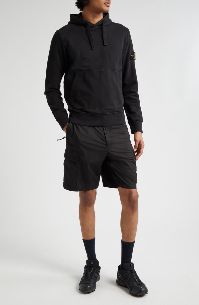 Stone Island Felpa Pullover Hoodie, Alternate, color, Black