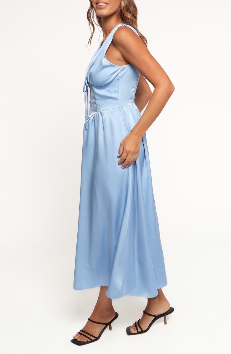 Petal & Pup Verena Plunge Neck Satin Dress, Alternate, color, Periwinkle Blue