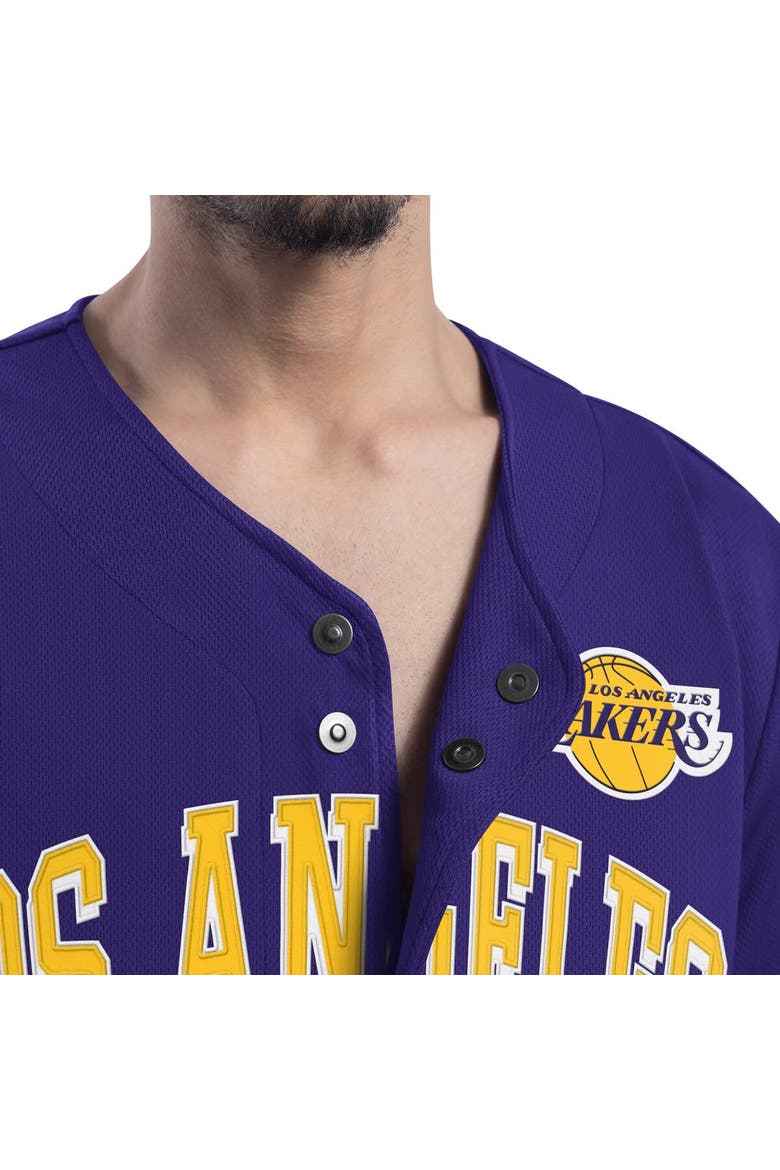 Men's G-III Sports by Carl Banks Purple Los Angeles Lakers Adaptive Star Player Fashion Baseball Jersey, Alternate, color, Purple