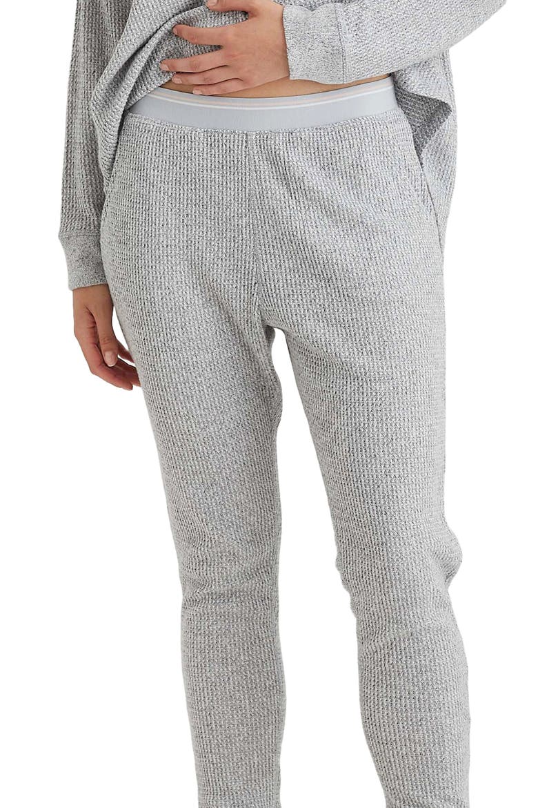 Supersoft Waffle Knit Pajamas, Alternate, color, GREY