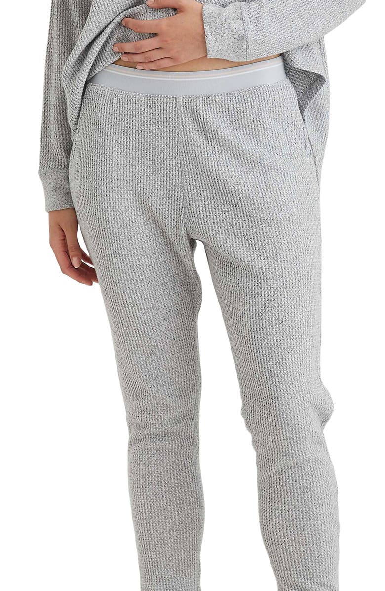 Papinelle Supersoft Waffle Knit Pajamas, Alternate, color, Grey