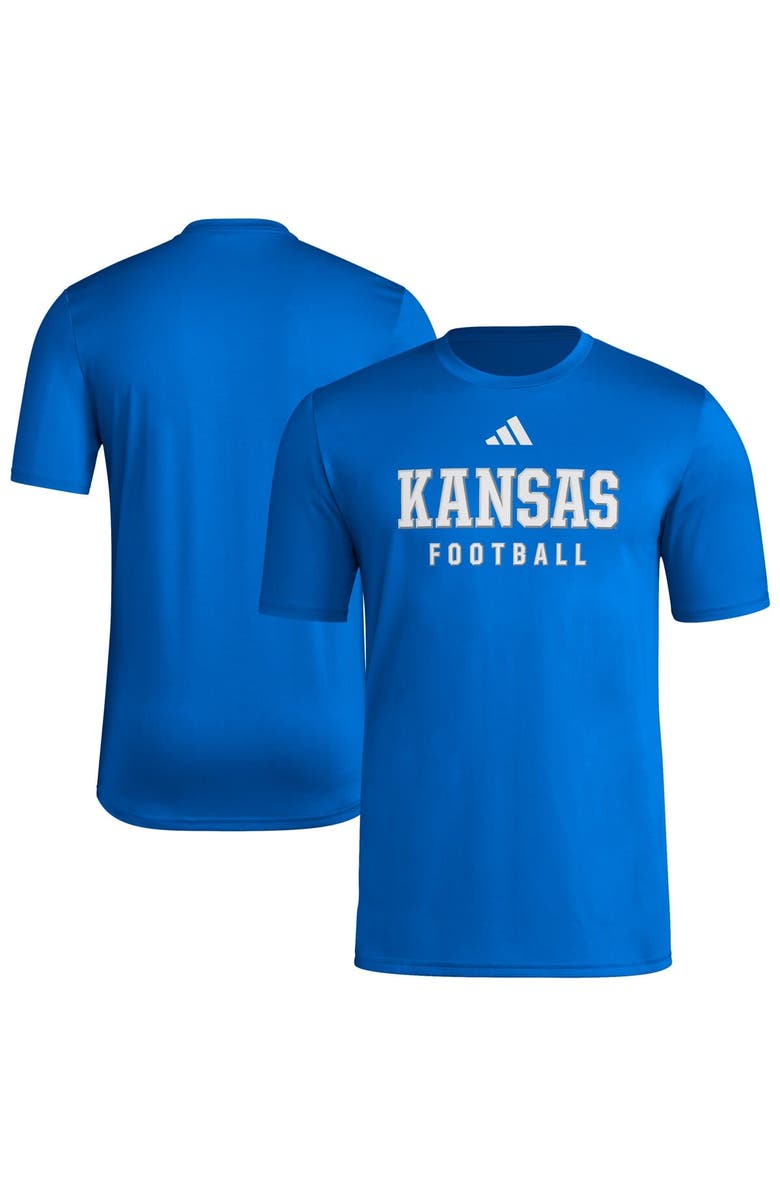 adidas Men's adidas  Royal Kansas Jayhawks Locker Practice Football Pre-Game T-Shirt, Main, color, Royal