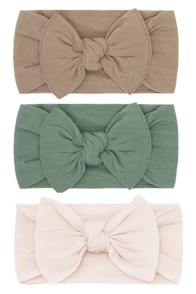 3-Pack Bow Stretch Headband, Main, color, OAK/ SAGE/ OATMEAL