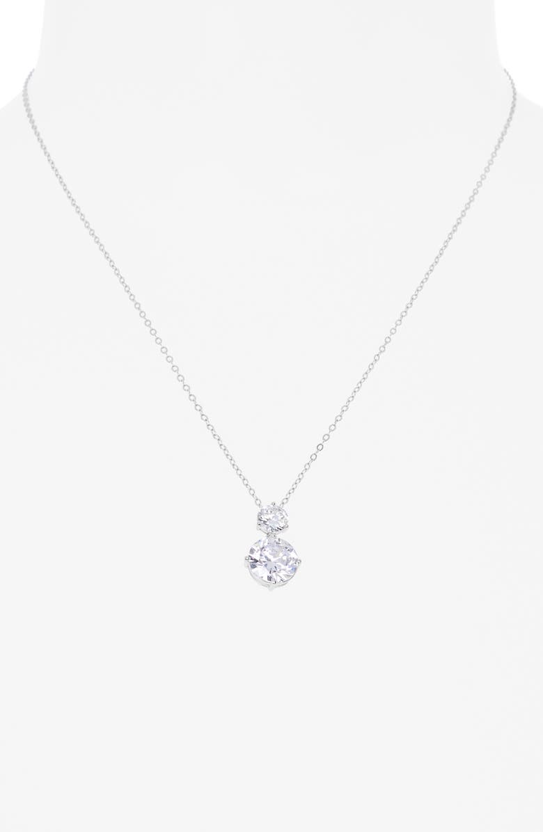 Nadri Cubic Zirconia Pendant Necklace, Alternate, color, Rhodium/ White