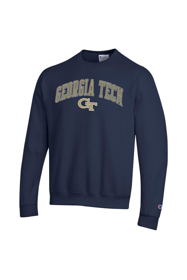 Men's Champion  Navy Georgia Tech Yellow Jackets Arch Over Logo Pullover Sweatshirt, Alternate, color, Navy