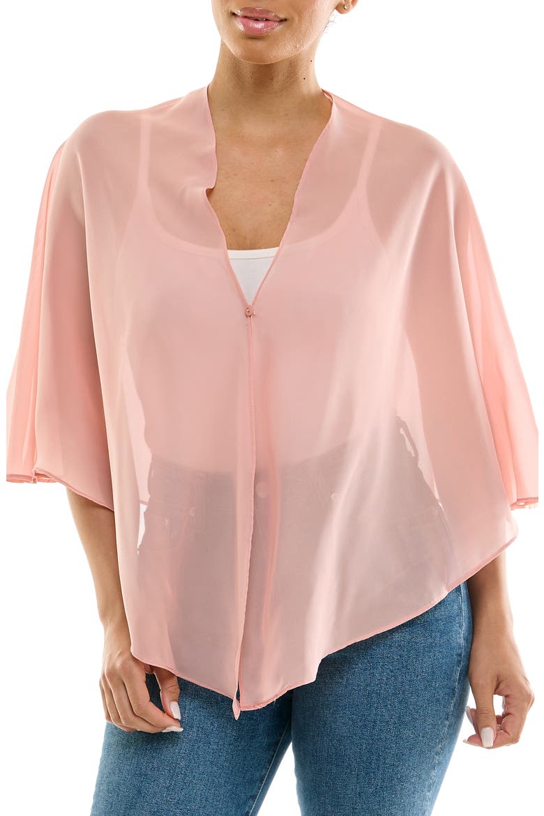 Chiffon Capelet, Main, color, BLUSH