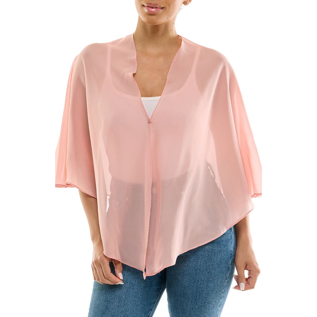 Nina Leonard Chiffon Capelet In Blush