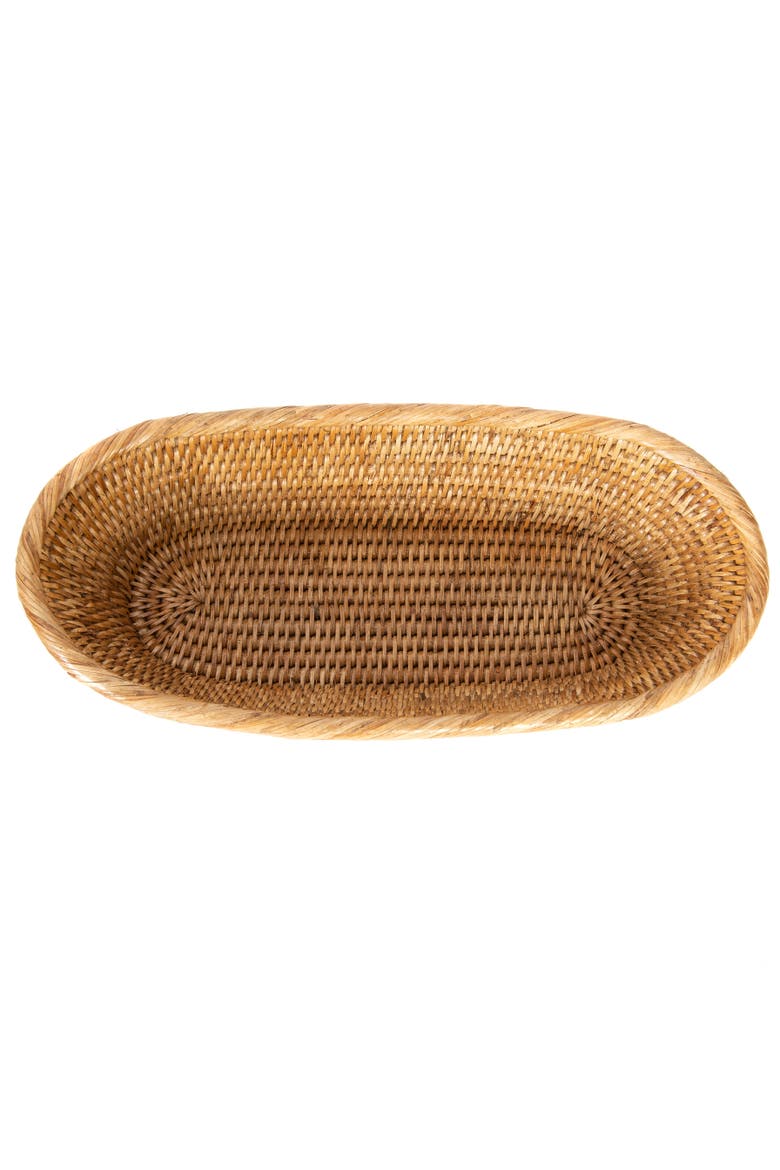 Oval Rattan Bread Basket, Alternate, color, Honey Brown