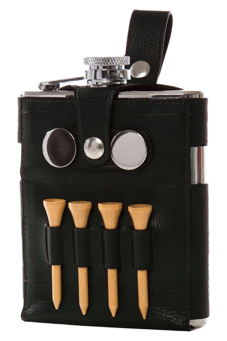 Teed Up Flask, Alternate, color, BLACK