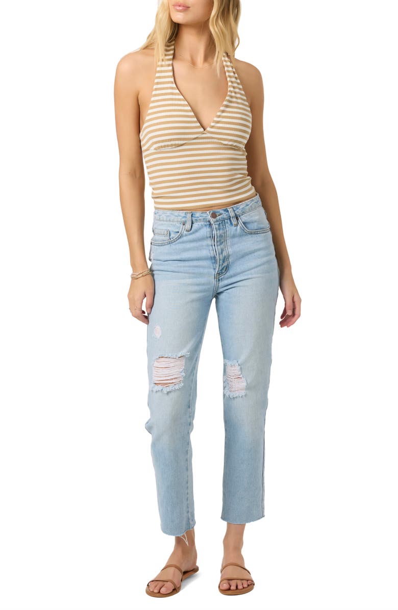 O'Neill Eliza Rib Crop Halter Top, Alternate, color, 