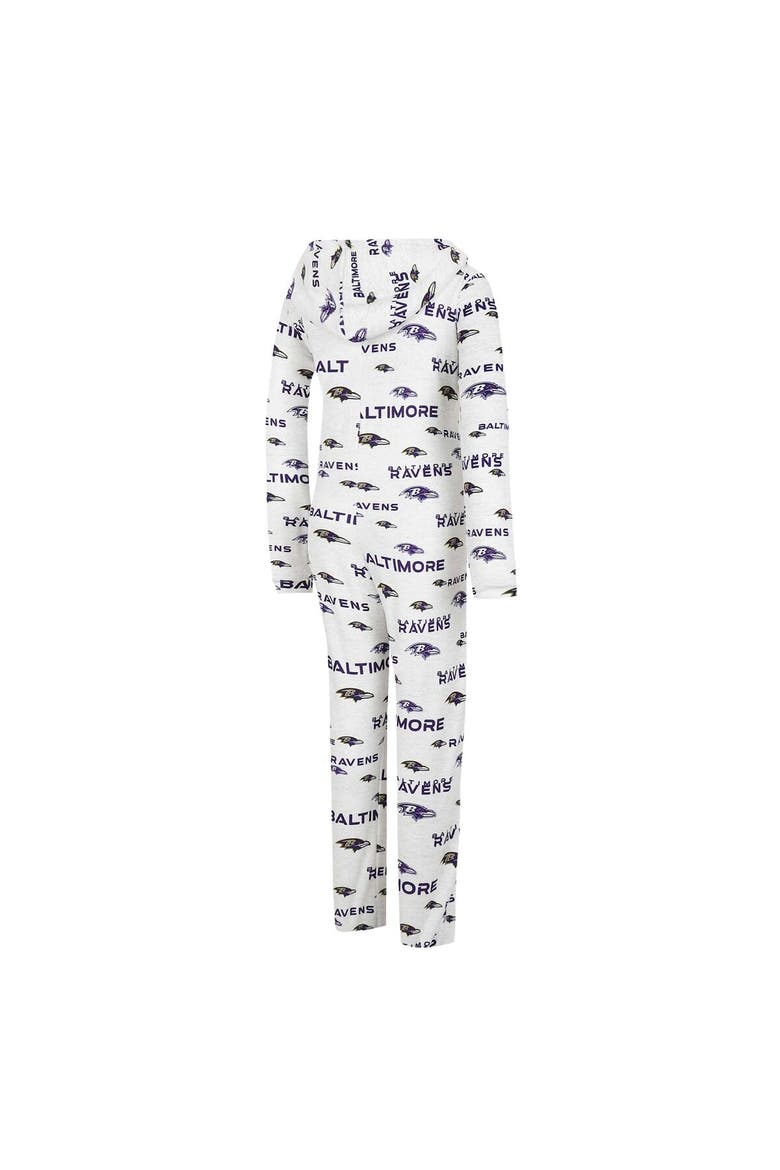 Women's Concepts Sport  Cream Baltimore Ravens Docket Hoodie Full-Zip Union Suit, Alternate, color, Cream